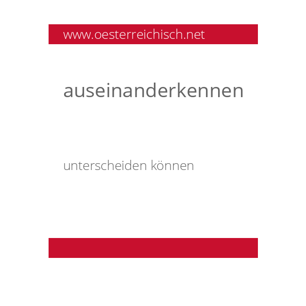 auseinanderkennen