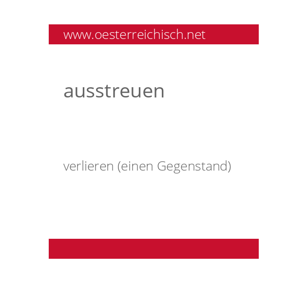 ausstreuen