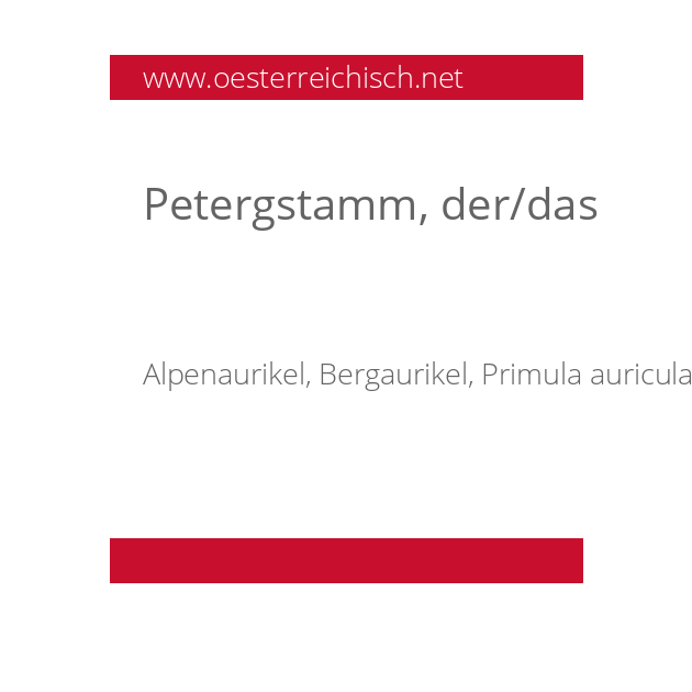 Petergstamm, der/das