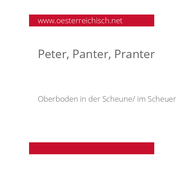 Peter, Panter, Pranter