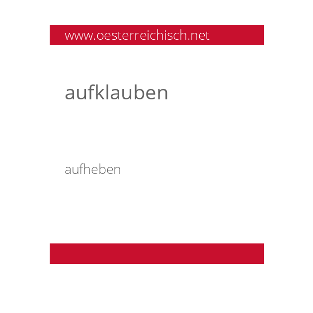 aufklauben