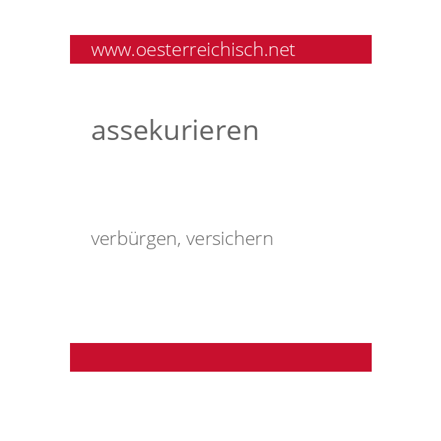 assekurieren