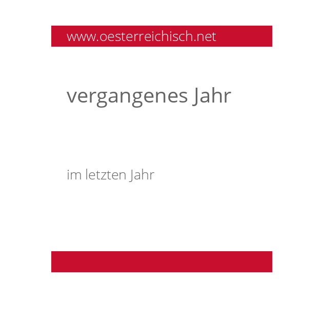 vergangenes Jahr