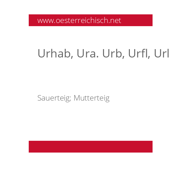 Urhab, Ura. Urb, Urfl, Url