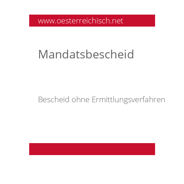 Mandatsbescheid