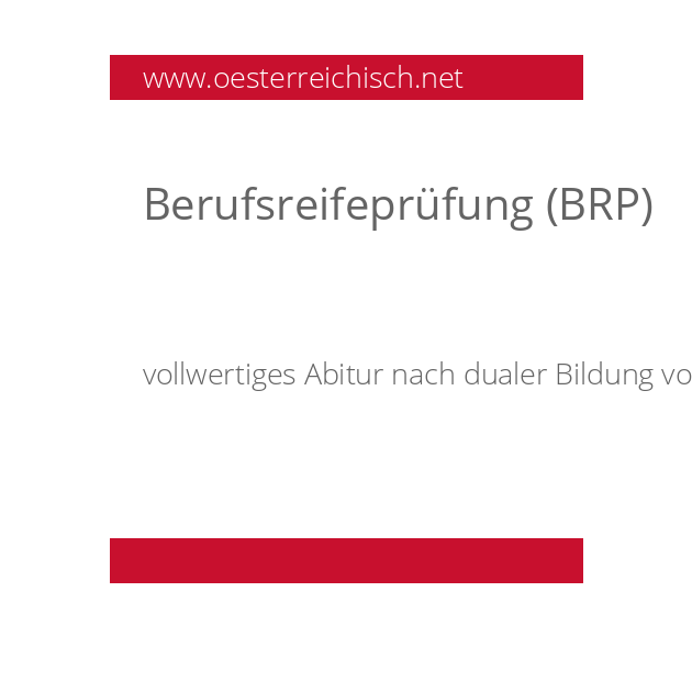 Berufsreifeprüfung (BRP)