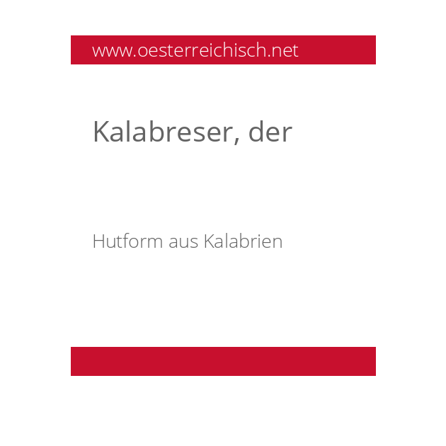 Kalabreser, der