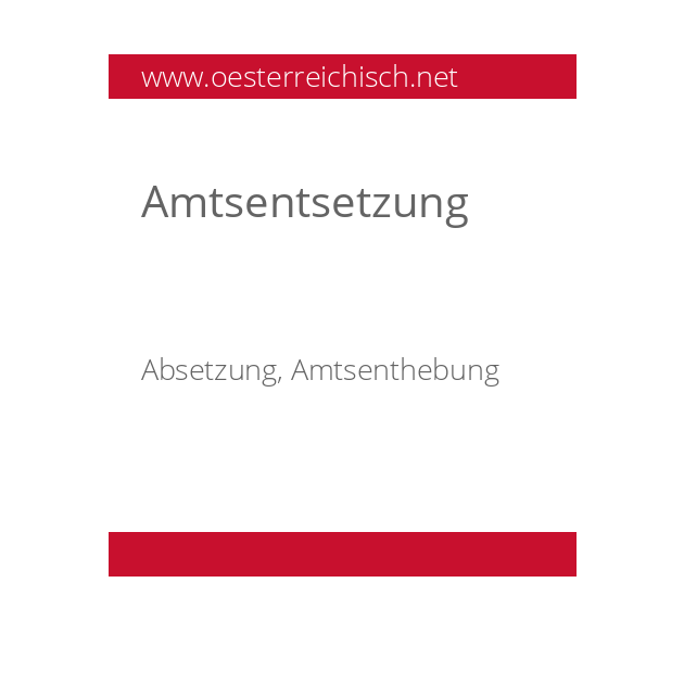 Amtsentsetzung