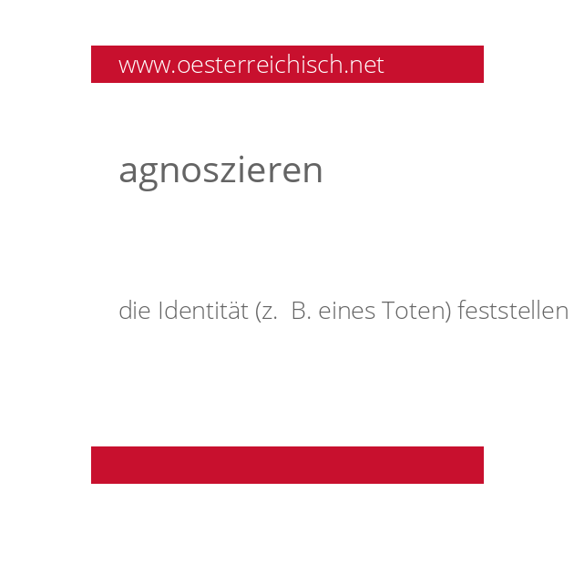 ag­nos­zie­ren