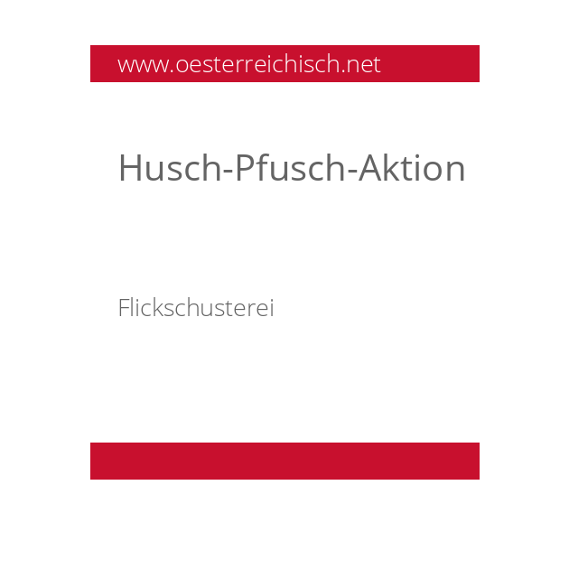 Husch-Pfusch-Aktion