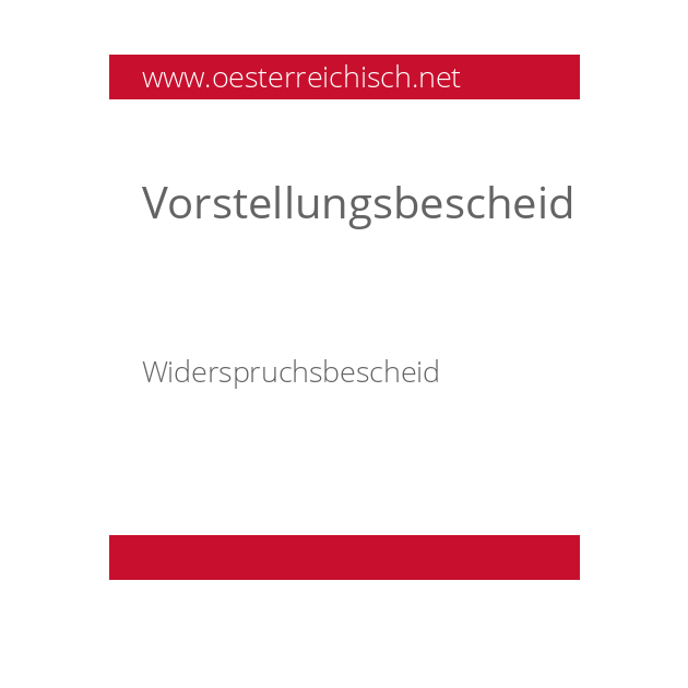 Vorstellungsbescheid