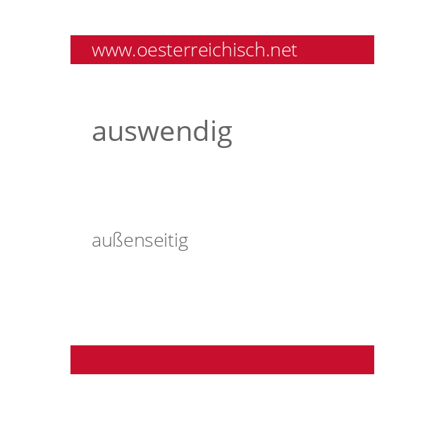 auswendig